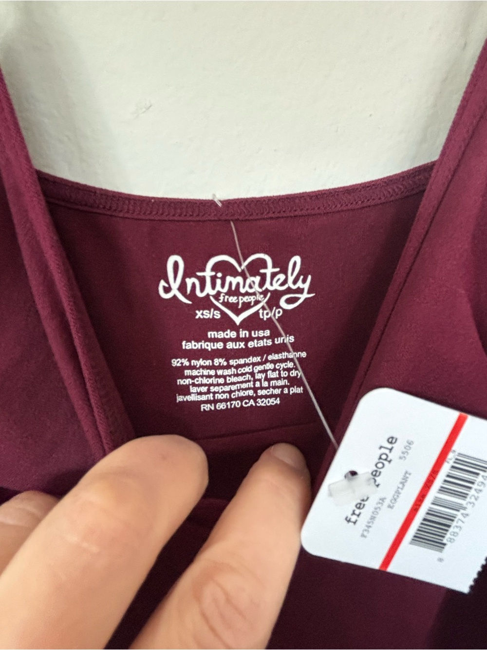 NWT Free People Intimately Burgundy Camisole S/XS - Picture 3 of 5